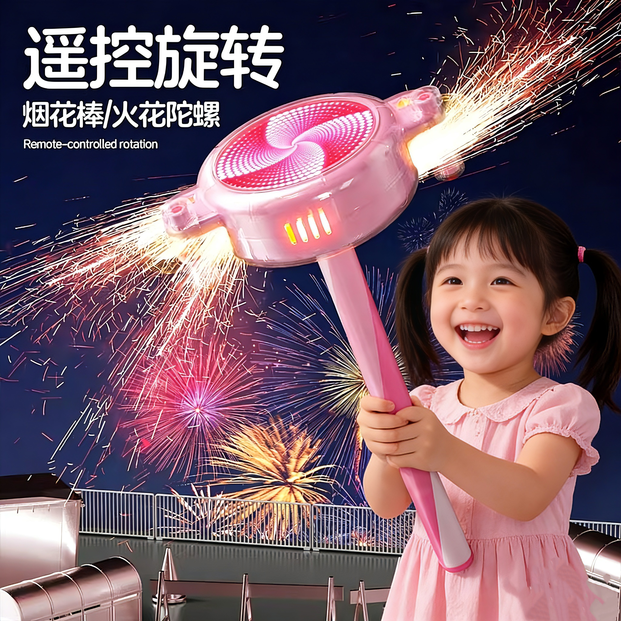 新款遥控仙女烟火花魔仙棒旋转陀螺发光儿童玩具女孩过年生日礼物,玩具/童车/益智/积木/模型,发光玩具,淘宝优惠券,粉丝福利购,淘宝优惠卷