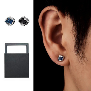 小众不规则滴油耳钉轻奢高级感ins耳饰品男士 设计感耳环情侣同款