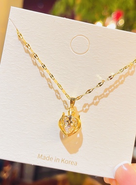 韩版时尚精致微镶锆石爱心吊坠