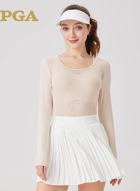 PGA新款高尔夫冰丝防晒打底衫夏季 透气凉感女士上衣防晒衣101430