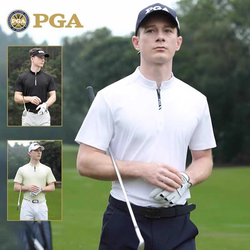 男士弹力拉链立领高尔夫服装PGA