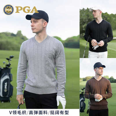 绵羊毛保暖秋冬季V领针织衫PGA