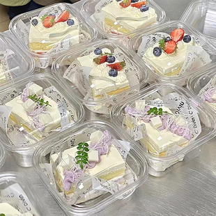 透明切块蛋糕盒慕斯蛋糕盒子提拉米苏蛋糕卷打包盒豆乳烘焙包装盒