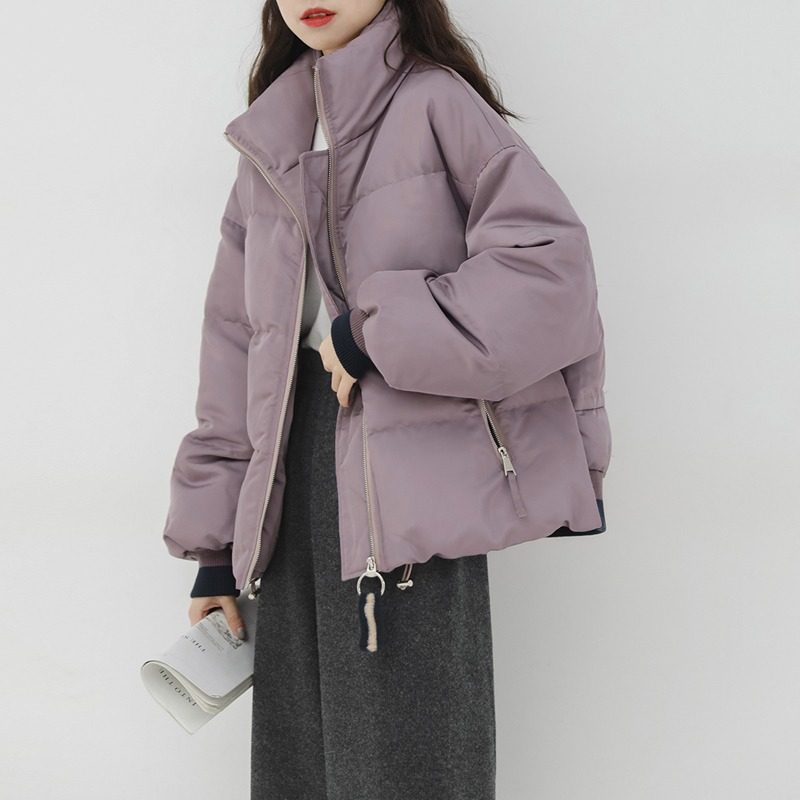 羽绒棉服女短款2025年冬季新款爆款学生面包服廓形高领小个子外套