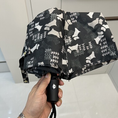 日系高颜值复古小清新黑色西高地全自动三折伞晴雨伞两用学生男女