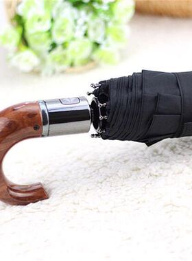 全自动10骨商务雨伞一键开收晴雨两用碰击布弯头三折伞折叠户外伞