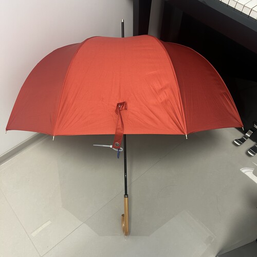 日式复古小众设计红色拱形阿波罗木柄长柄伞防晒防紫外线晴雨两用
