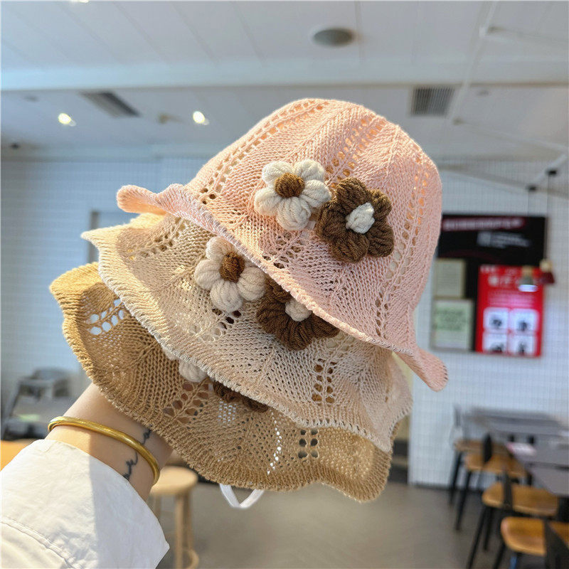 遮阳帽子镂空透气女童防晒太阳帽