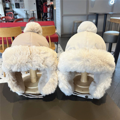 护耳套头帽男女童加厚毛绒雷锋帽