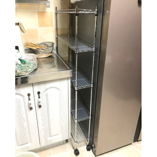 厨房夹缝置物架窄边柜缝隙收纳架分层整理架隔层架蔬菜小窄储物架