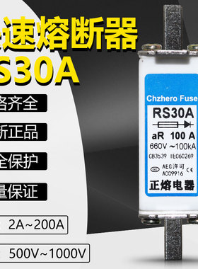 快速熔断器RS30A 500V 660V 690V 80A 100A 125A 160A快熔保险芯