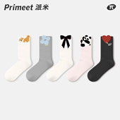 配小皮鞋 派米袜子女春秋款 中筒袜可爱卡通蝴蝶结2026新款 无骨长袜