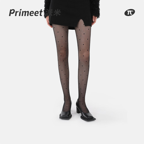 PRIMEET/派米纯欲风黑色波点丝袜