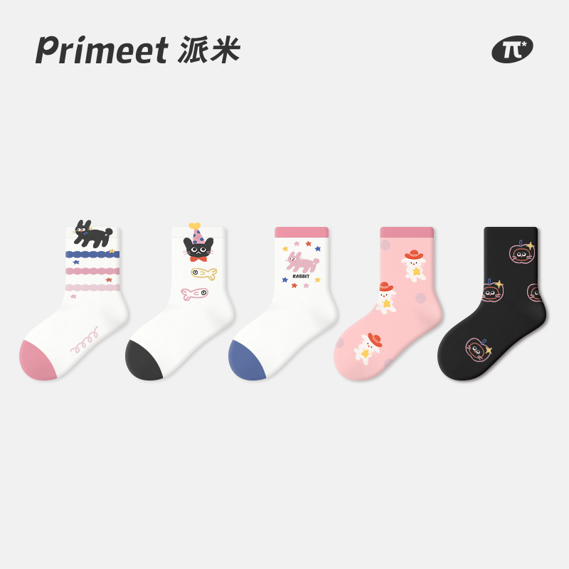 儿童袜子夏季薄款女童2025新款童袜春夏女宝宝棉袜卡通中筒袜长袜
