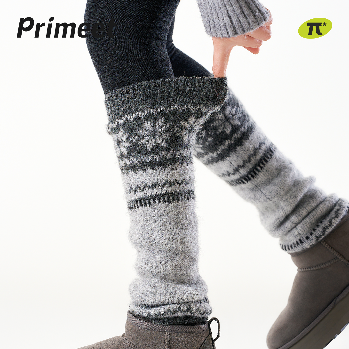 派米费尔岛袜套女复古美拉德加配厚雪地靴腿套甜辣保暖羊毛堆堆袜