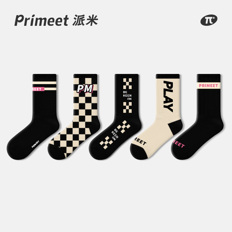 PRIMEET/派米情侣潮流中筒袜
