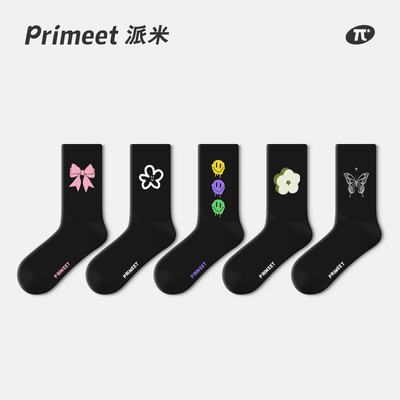 primeet派米女生精梳棉中筒袜