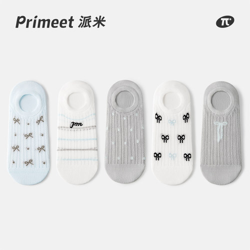 派米蝴蝶结miu系网眼船袜
