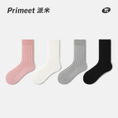 PRIMEET/派米情侣粗线中筒袜