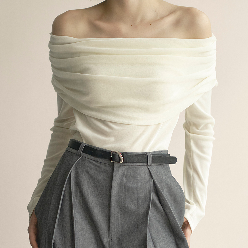 underson和纸植绒一字肩长袖,可替换胸垫,纯元,48小时内退换