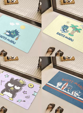 BADBADTZ 淘气XO仔 酷企鹅地垫浴室脚垫卧室阳台洗手间短绒防滑垫