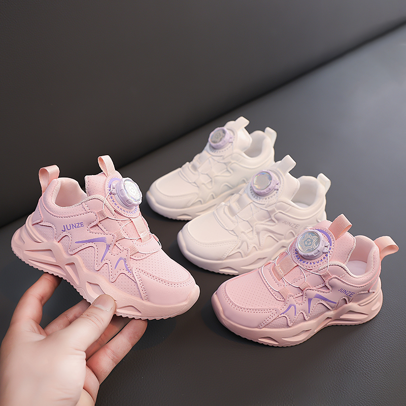 男女童鞋学生运动鞋旋转扣小白鞋