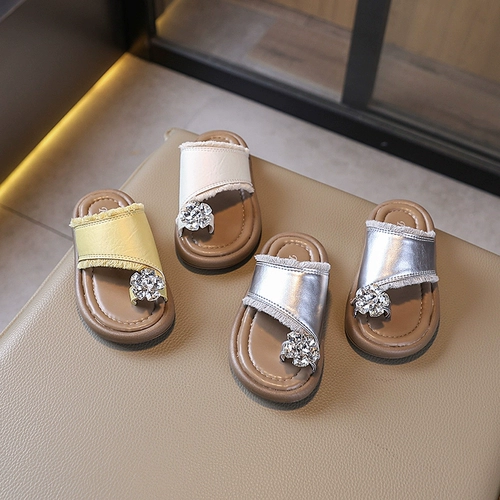 Тапочки, летняя детская пляжная пляжная обувь, слайдеры, сланцы, в цветочек