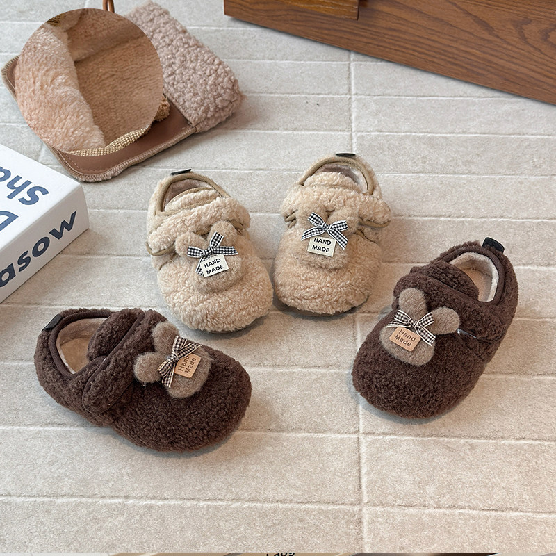 女童卡通保暖毛毛鞋2025冬季新款韩版女宝宝豆豆鞋女孩保暖棉鞋,童鞋/婴儿鞋/亲子鞋,棉鞋,淘宝优惠券,粉丝福利购,淘宝优惠卷