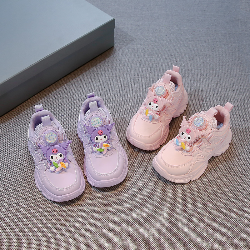 女童休闲鞋透气运动鞋纽扣老爹鞋