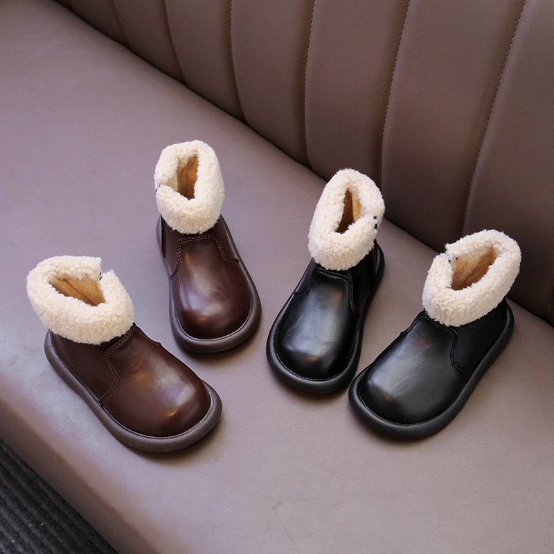 女童加绒棉靴子2025新款冬季儿童