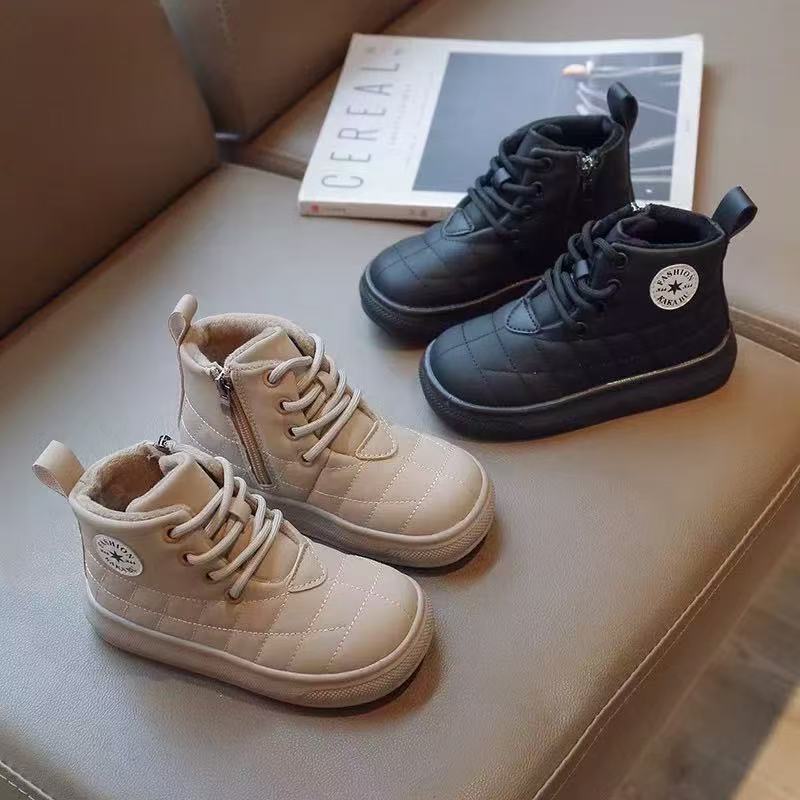 儿童棉靴男童鞋子加棉2025冬季新