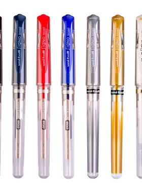 uni-ball日本三菱UMN-153中性笔水笔防水签字笔1.0粗金银白黑蓝红