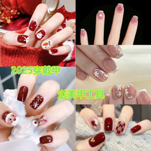 夏季穿戴美甲甲片成品贴片长短款假指甲盖壳学生新娘指甲贴可拆卸