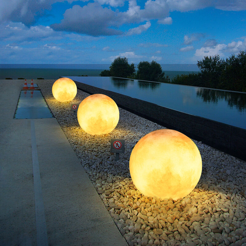 室外庭院沃想户外防水草坪灯设计形月亮别墅创意草氛围灯月球地灯