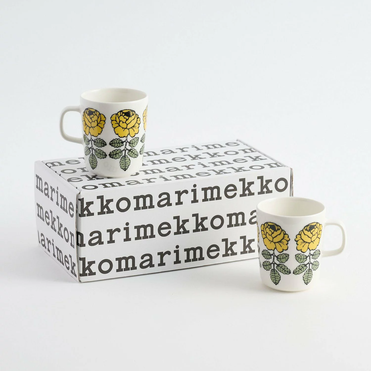 Marimekko Vihkiruusu 深黄玫瑰马克杯小碗礼盒装250ml