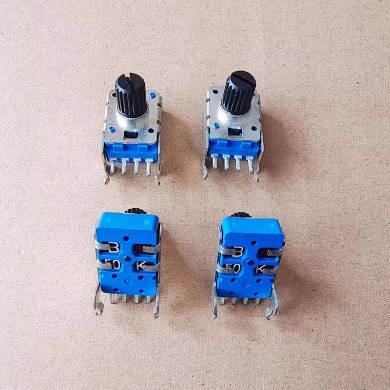 RK12型单联4脚电位器B50K B503 带中点 功放音量电位器 柄长8MM