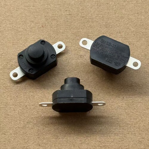 CMM台灯电源自锁开关2脚 SB-31 带锁 10A250V手电筒控制按钮开关