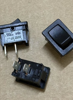 进口PIC自复位船形开关2脚2档 5.5A250V 船型翘板电源开关15*21MM