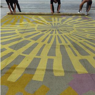 印花黄色二手旧地毯加厚酒店宴会厅撤回可裁剪室内外防滑满铺简约