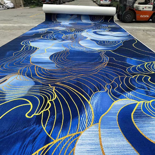 圈绒印花地毯可定制图案宽4米长50米一卷防火防滑阻燃现代简约