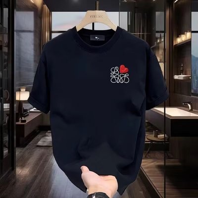 大牌出口外贸撤回尾货~复古设计感爱心短袖t恤男女夏季大码体恤衫