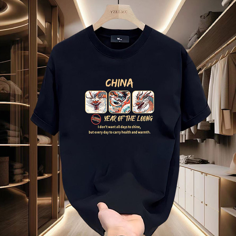 大牌出口外贸撤回尾货~高级感重磅纯棉短袖t恤男女夏季黑色上衣服