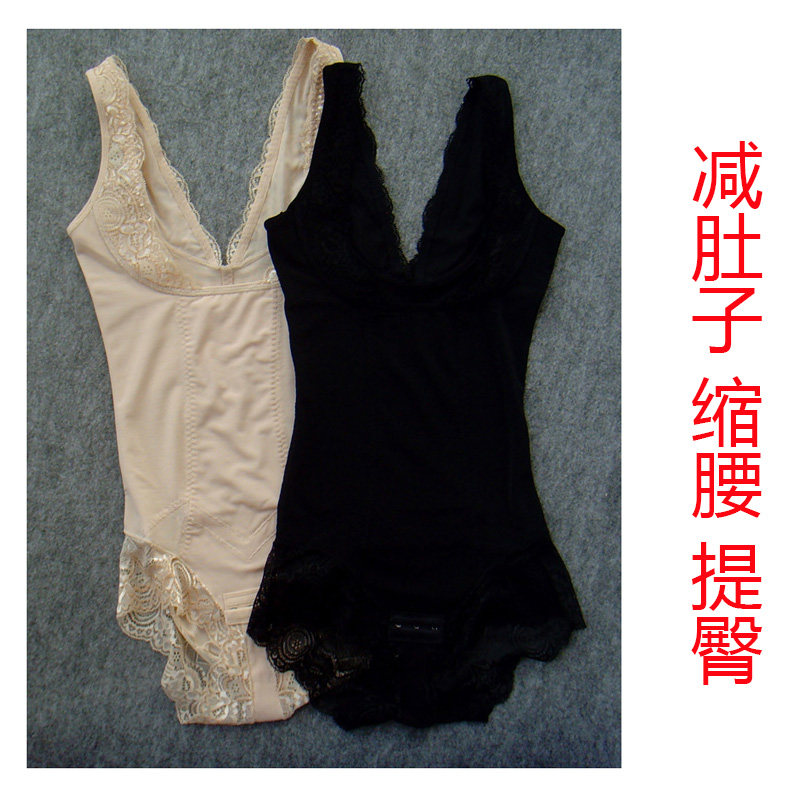 朵典无痕超薄三角连体塑身衣束身衣收腹性感蕾丝边产后束腰