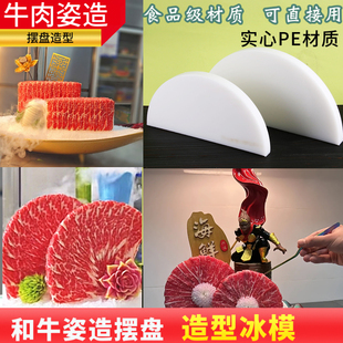 和牛刺身姿造摆盘模具网红烤肉店牛肉火锅高档餐具立体冰柱造型盘