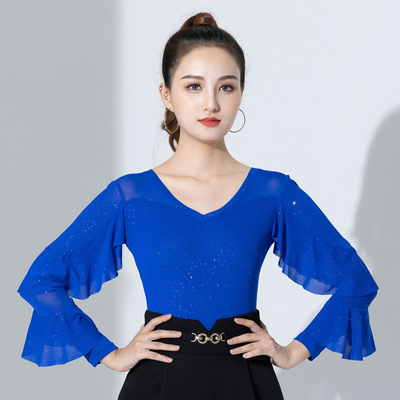 拉丁舞服装新款上衣摩登舞练