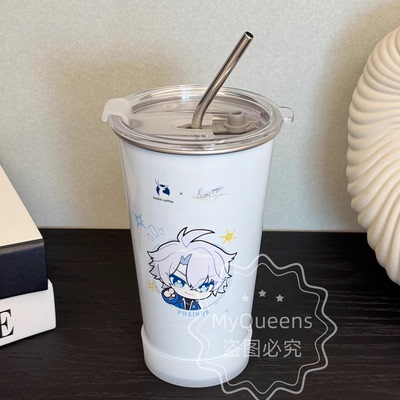 适配瑞幸咖啡X《崩坏：星穹铁道》联名冷变杯白厄遐蝶700ml款杯盖