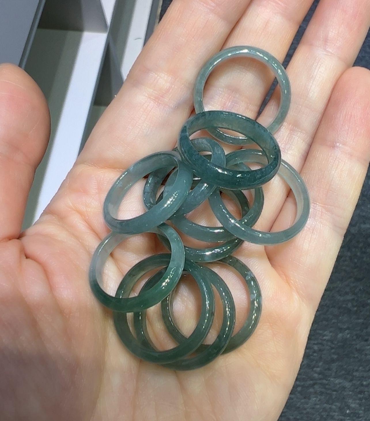 天然翡翠A货戒指戒圈