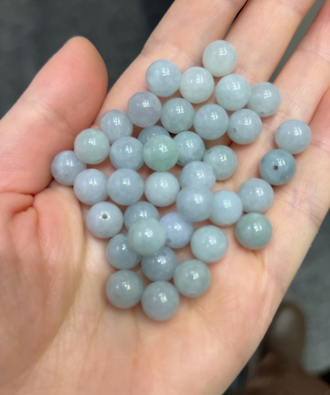 天然翡翠单珠8.7mm可做项链手链手串