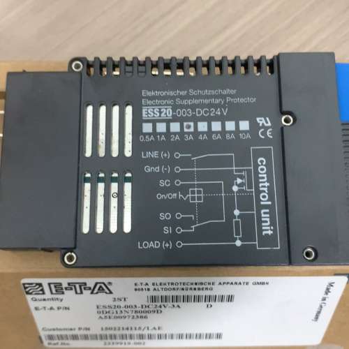 E-T-A德国断路器 开关ESS20-003-DC2