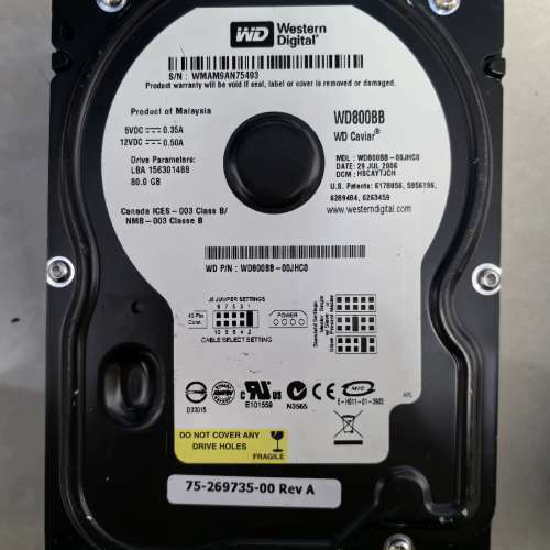 Western digital wd800bb-00jhc0